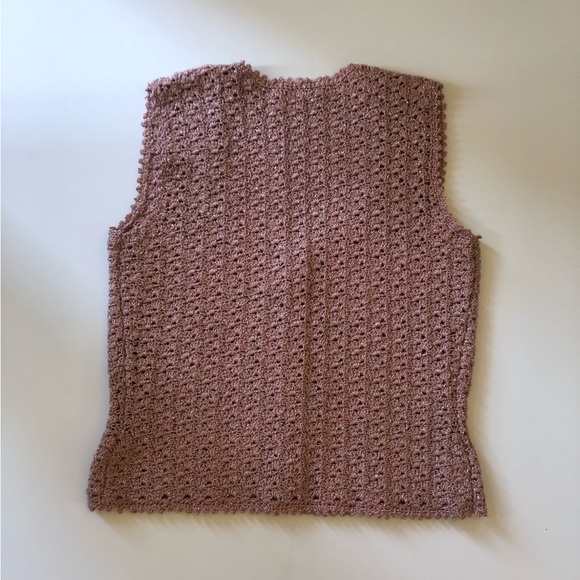 Pink Crochet Knit Top Metallic Handmade - Picture 8 of 8